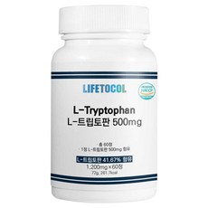 라이프토콜 L 트립토판 500mg 60정, 72g, 1개