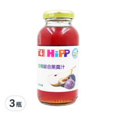 HiPP 喜寶 綜合水果口味寶寶果汁，添加維他命C，4個月以上嬰幼兒適用，成分自然無添加, 200ml, 3瓶