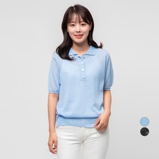 캐럿 여성 여름 카라 니트