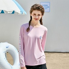 레이지비 여성용 서프 레터링 루즈핏 래쉬가드