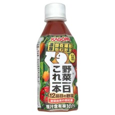 KAGOME 可果美 野菜一日100%蔬果汁，12種蔬菜，100%原汁含有率，補充營養, 280ml, 4瓶
