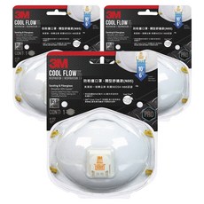 3M 防粉塵口罩, 閥型舒適款, 3個