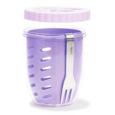 릴팡 산리오 후르츠 1단 도시락 + 스텐포크 세트 쿠로미 10 x 12.7cm