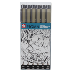 SAKURA 櫻花 PIGMA MICRON 筆格邁 中級漫畫代針筆 8支套裝，黑色墨水, SDK-M6B, 1組