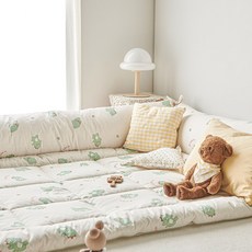 PRIELLE 幼兒用Dingo純棉床墊, 綠色