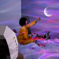 이즈휴 라비프렌즈 뉴문 오로라 빔 무드등 LED 블루투스 스피커,