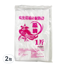 鳳牌耐熱袋375g，1斤，2包入 - 高密度耐熱，食品級材質，台灣製造, 2包