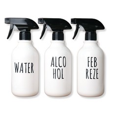 로맨틱노벰버 블랙건 분무기 화이트 520ml 3p 세트, 레터링2, 1세트