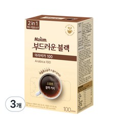 맥심 아라비카100 부드러운 블랙 커피믹스, 2.8g, 100개입, 3개