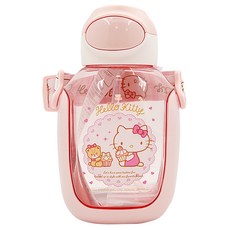Skater 兒童吸管透明冷水壺, 530ml, 1個, Hello Kitty 粉色