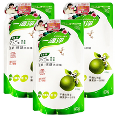 一滴淨 蘆薈多酚食品用洗潔精補充包，植萃成分 溫和不傷手, 800g, 3包