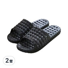 Block Mart 男用簡約浴室拖鞋, 黑色, 270毫米, 中號 270mm, 2雙