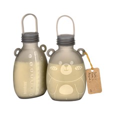 haakaa 矽膠小熊儲乳袋 260ml-2入組, 2入, 1組