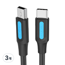 벤션 USB C타입 to 미니 5핀 케이블 COW, 혼합색상, 1.5m, 3개