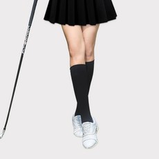 포츠킨 여성 골프스타킹 골프 니삭스 숏 고리형, 블랙