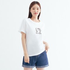 女款老虎印花白色短袖T恤