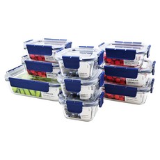 LocknLock 樂扣樂扣 頂級透明耐熱玻璃保鮮盒9件組, 正方形300ml 3個 + 長方形380ml 2個 + 長方形630ml 3個 + 長方形1.6L, 1組