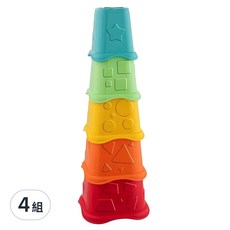 Chicco ECO+益智趣味疊疊杯，5款疊杯+積木, 4組