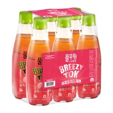 풀무원 브리지톡 피치 블랙티 제로, 350ml, 6개