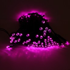 나이스엘이디 LED 100구 연결 크리스마스 트리 전구 투명선 + 무점멸전원잭, 핑크, 1개