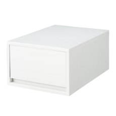 MUJI 無印良品 PP盒 深型 正反疊, 白色 + 灰色, 1個