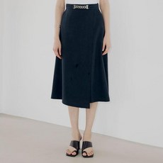 누브 Buckle Linen Skirt