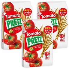 glico 格力高 PRETZ 百力滋 蕃茄脆棒, 小包裝 8包入, 109.6g, 3袋