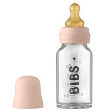 BIBS 라텍스 유리젖병 110ml 트윈팩 컴플리트 세트, 블러쉬, 슬로우타입