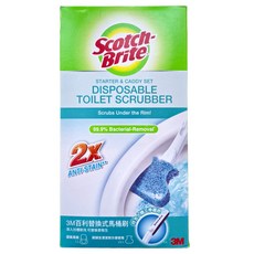 3M Scotch-Brite 百利 替換式除菌馬桶刷 附握把 + 底座 + 刷頭 24個, 1盒