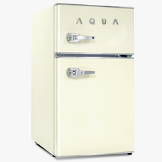 하이얼 AQUA 미드센츄리모던 클래식 레트로 냉장고 82L 방문설치, 크림 아이보리,