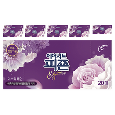 피죤 스타일러 에어드레서 의류관리 시트 섬유유연제 미스틱레인 본품, 20개입, 10개