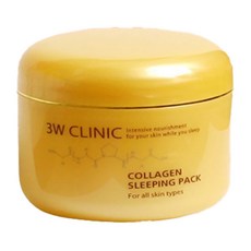 3W CLINIC 膠原蛋白撫紋晚安凍膜 100ml - 深層補水保濕, 提亮膚色, Q彈水嫩肌, 1罐