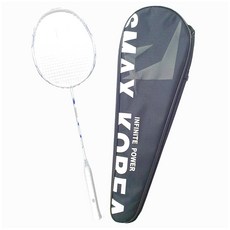 스맥스코리아 풀카본 초경량 배드민턴 라켓 68g, 테세우스 화이트, 1개