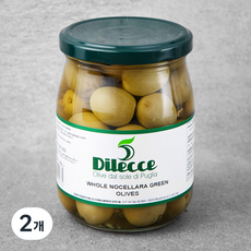 Dilecce 그린 올리브 홀 노첼라라, 550g, 2개