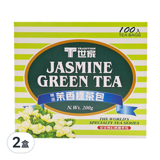 T世家 精選茉香綠茶包，100入茶包，200g, 2g, 100包, 2盒