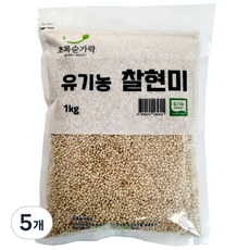 초록숟가락 유기농 찰현미, 1kg, 5개