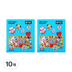BT21 엠보플레이크 스티커, 썸머, 10개 썸머, 10개