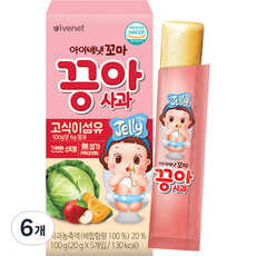 아이배냇 꼬마 끙아젤리 사과, 6개, 사과맛, 100g