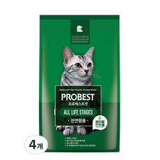 프로베스트 고양이 사료, 2kg, 4개, 헤어볼