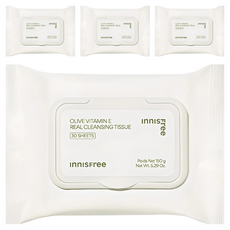 INNISFREE 橄欖真萃卸妝濕巾, 4包, 30張