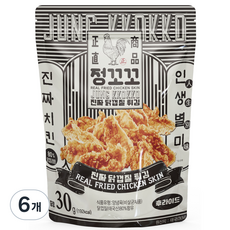 정꼬꼬 닭껍질 스낵 후라이드, 6개, 30g
