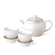 LE CREUSET 花朵茶壺組, 粉色漸層, 茶壺 500ml+茶杯 100ml 2入, 1組