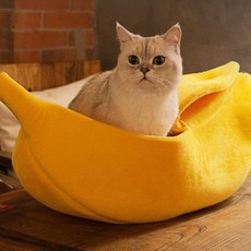 정글몬스터 강아지 고양이 바나나 하우스 숨숨집, 혼합 색상