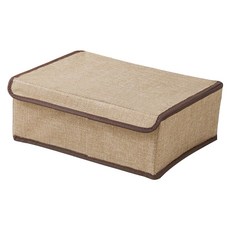 逛逛市集 折疊內衣褲襪分隔收納箱 13格款, 可折疊仿棉麻日系風格收納箱, 米色, 1個