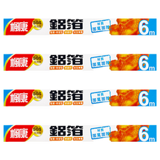 楓康 加寬加厚鋁箔紙，6公尺，堅韌易塑型，全新設計，安全無毒, 45 x 600cm, 6m, 4盒