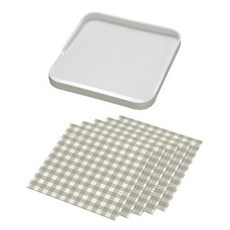 LEYE 防溢迷你砧板套裝, 22.5x22.5x2cm, 日本製造, 砧板22.5 x 22.5 x 2cm + 防汙紙20 x 20cm, 1組, 白色