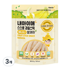 내아이애 유기농 스스로 과일 롱스틱 바나나, 30g, 3개