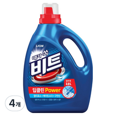 비트 딥클린파워 일반용 액상세제 본품 용기, 3L, 4개 3L, 4개