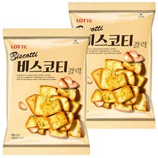 LOTTE 樂天 大蒜麵包餅乾, 韓國熱門團購零食, 香脆可口, 70g, 2包