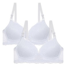 아이앤비 레이스 노와이어 저중심브라 2p